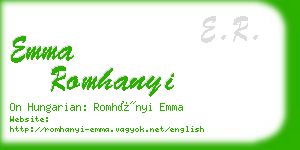 emma romhanyi business card